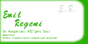 emil regeni business card